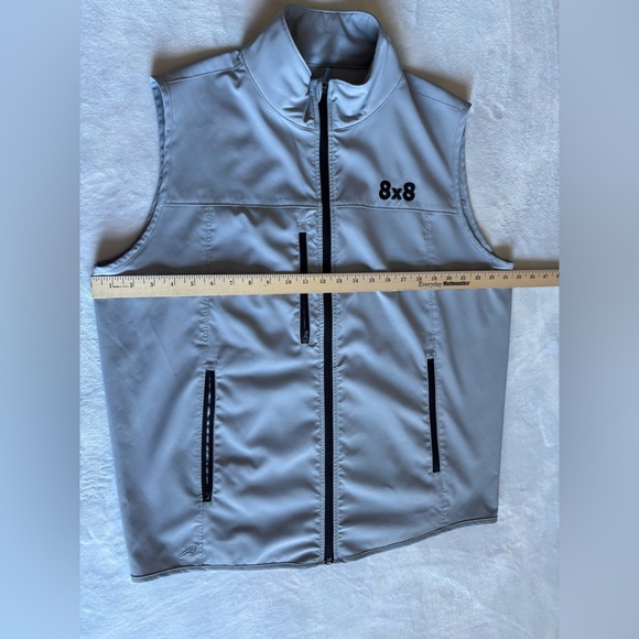 Antigua Demand Sleeveless Jacket Ahead USA Gray Shirt Size Large - Picture 6 of 8